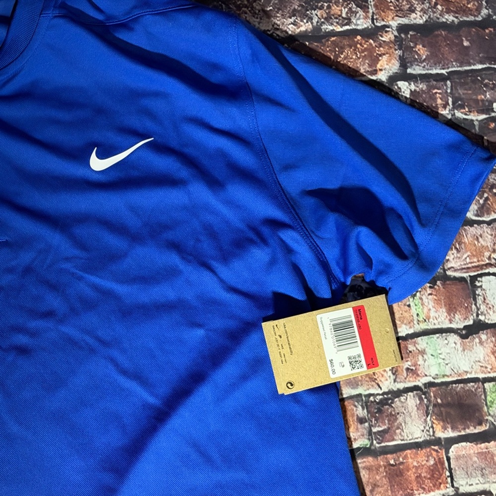 Nike Men's Royal Blue Short-Sleeve Polo with Swoosh - Picture 3 of 5